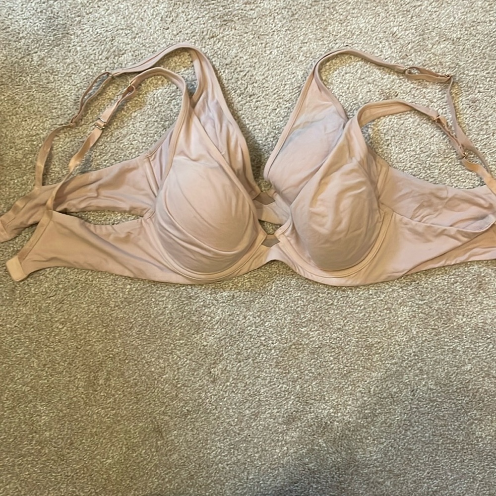 24/7 ThirdLove cotton plunge bra set of 2, 34 B 1/2